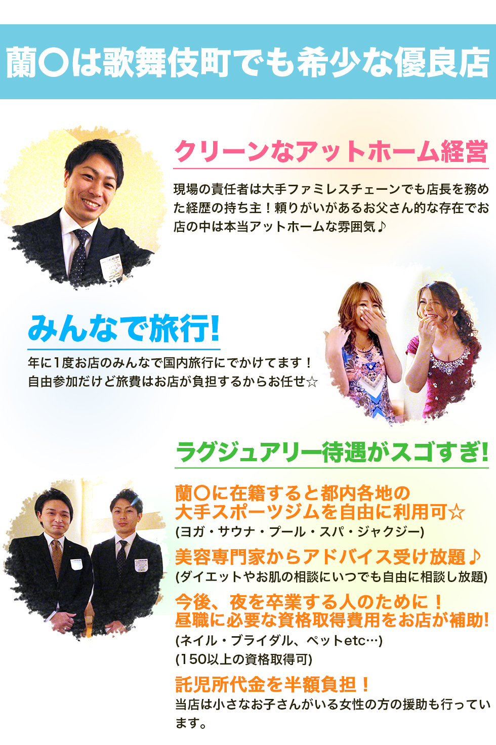 蘭○が選ばれる3つのポイント